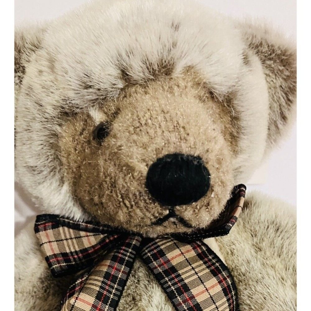 Russ Berrie Plush #100349 WESTLEY Bear Woven Texture Face Feet 12” tags Frosted - Picture 5 of 13